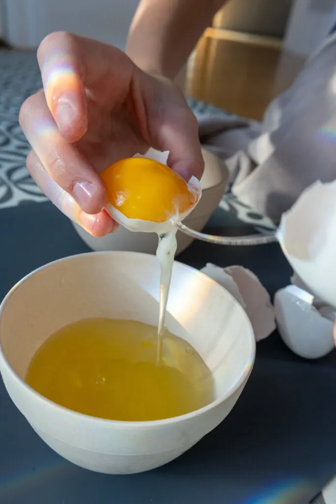 Egg yolk Separated for chocolate pie recipe