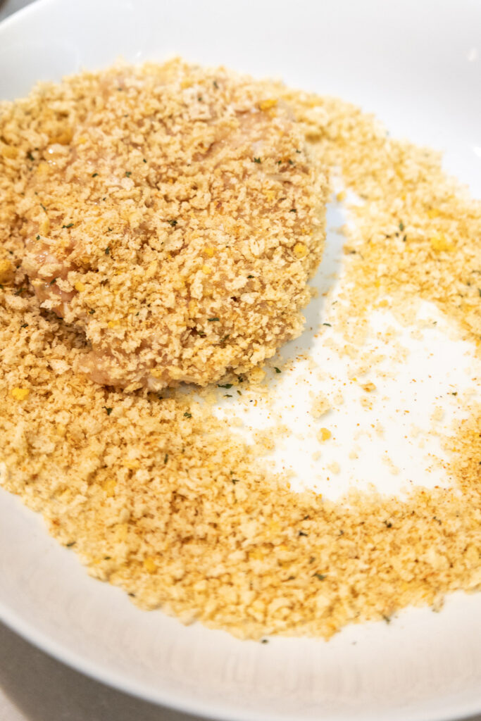 chicken parm burger in panko